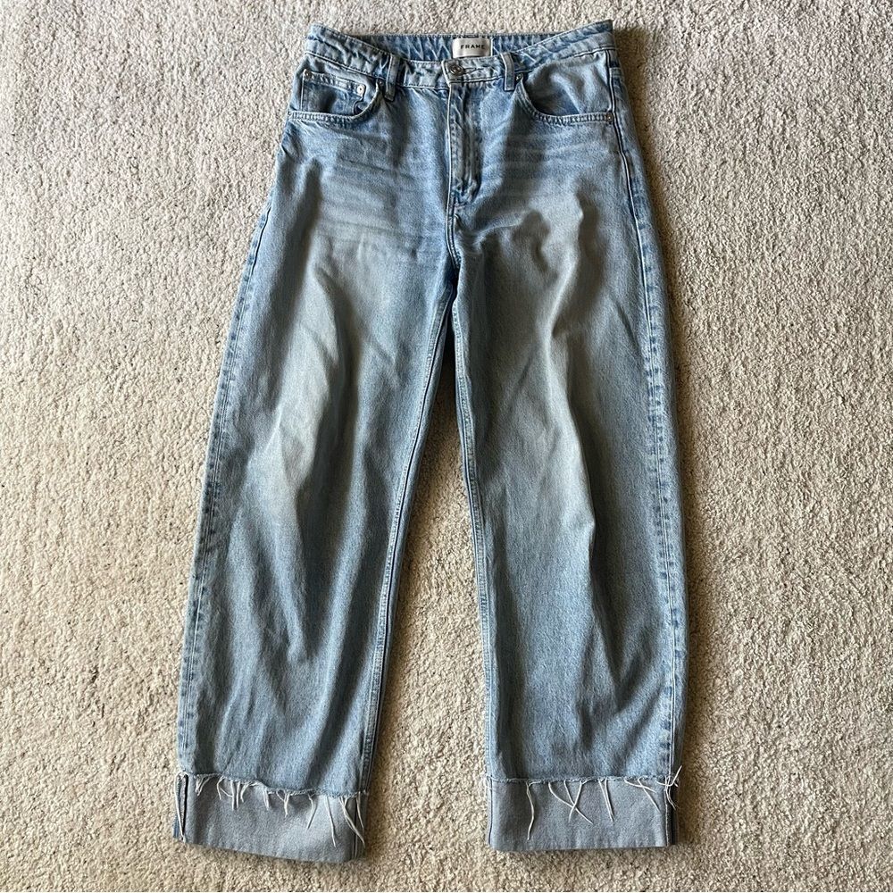 Frame Long Barrel Raw Cuff Jeans in Rhode size 28 - Picture 4 of 15